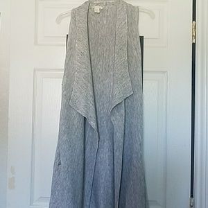 Women's gray knee length vest/ cover up